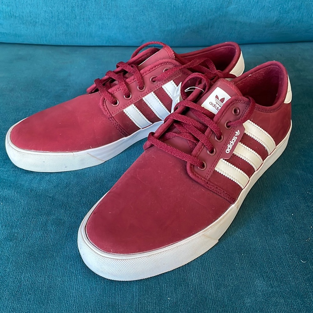 New Adidas Seeley Sneakers Burgundy Mens Size 10